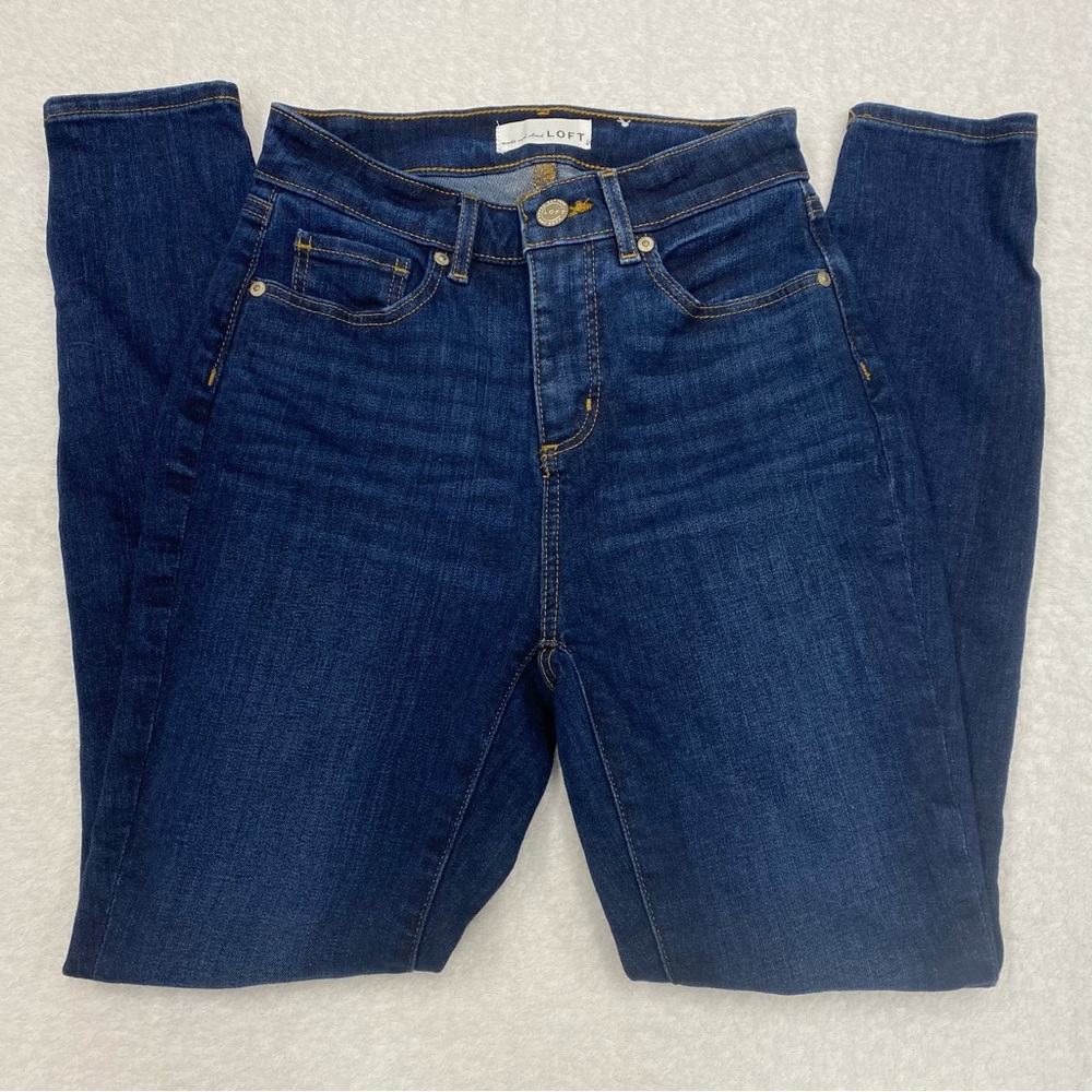 LOFT Petite Curvy High Waisy Skinny Denim Jeans